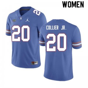 Women's Florida Gators #20 Corey Collier Jr. NCAA Nike Royal Authentic Stitched College Football Jersey SYA6162PJ